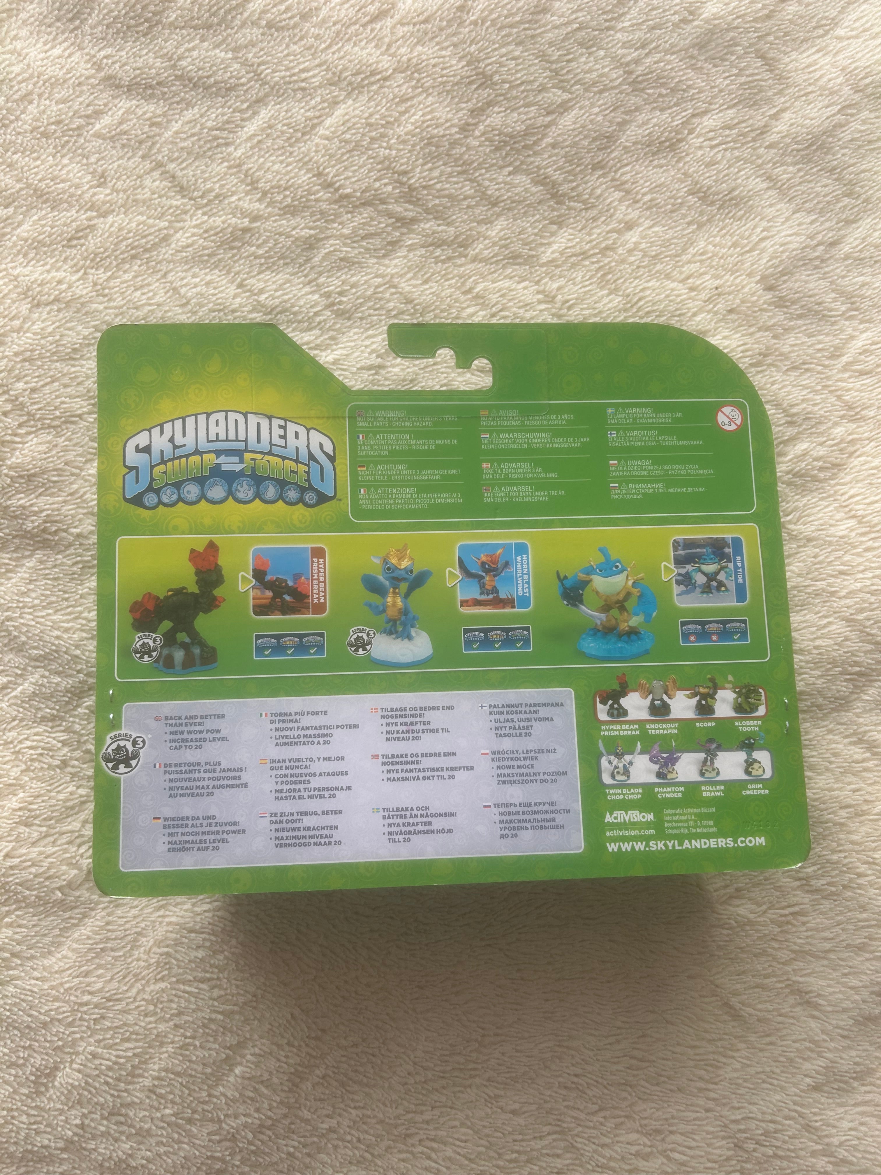 Skylanders Swap Force Rare Clear Green Translucent Rip tide Chase Variant 3 Pack BNIB